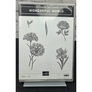 Stampin' Up! Wonderful World Flowers 5 Piece Set 159916 Cling Stamps Rubber